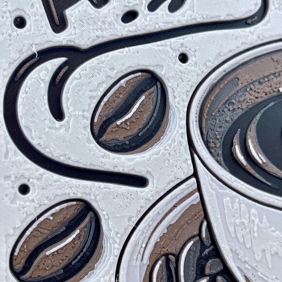 Coffee Wall Art, Coffee Lover, Coffee Station Decor, 3D Printed Wall Art - Picture 9 of 10